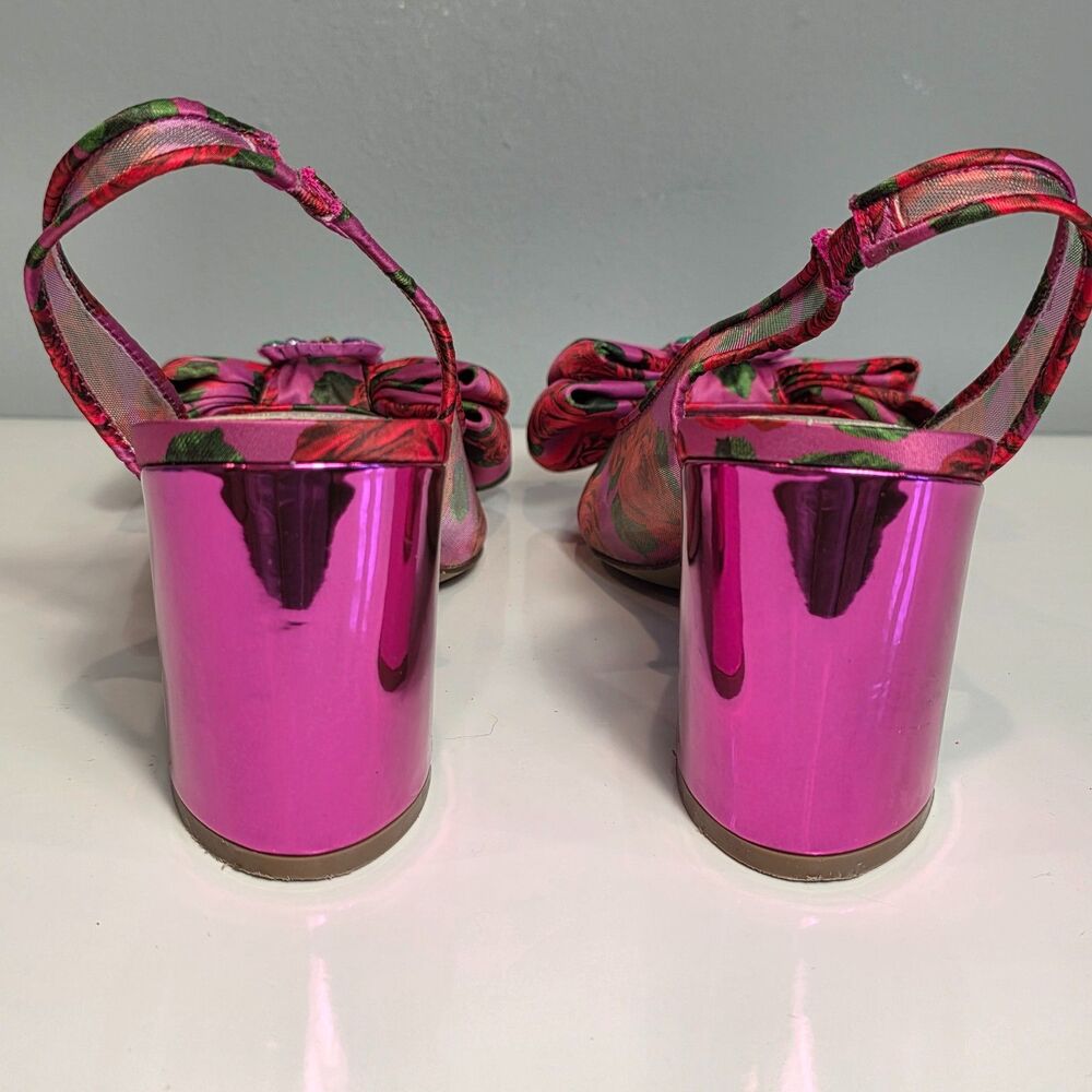 Betsey Johnson Audree Pointed Toe Slingback Pumps Sz 10 Embellished Metallic - Picture 3 of 8